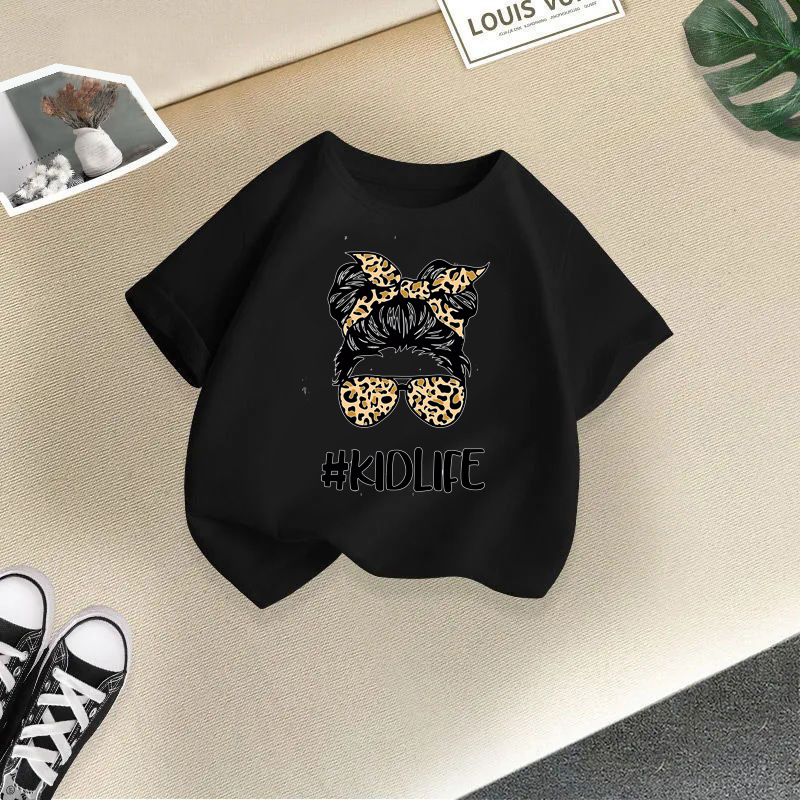 Ropa de bebé, camiseta de manga corta de verano para niños, top de cuello redondo a la moda para niños y niñas, algodón de media manga para bebé_voghion.com