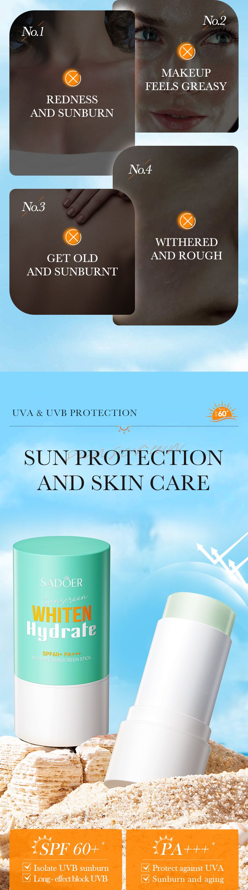 Full English Stick SADOER Whitening Moisturizing UV Resistant Sunscreen_voghion.com