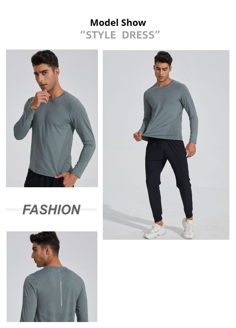 Spring And Autumn Casual Running Quick Drying Clothes, Fitness Tops, Elastic Basketball Training, Sweatshirt, Sports_voghion.com