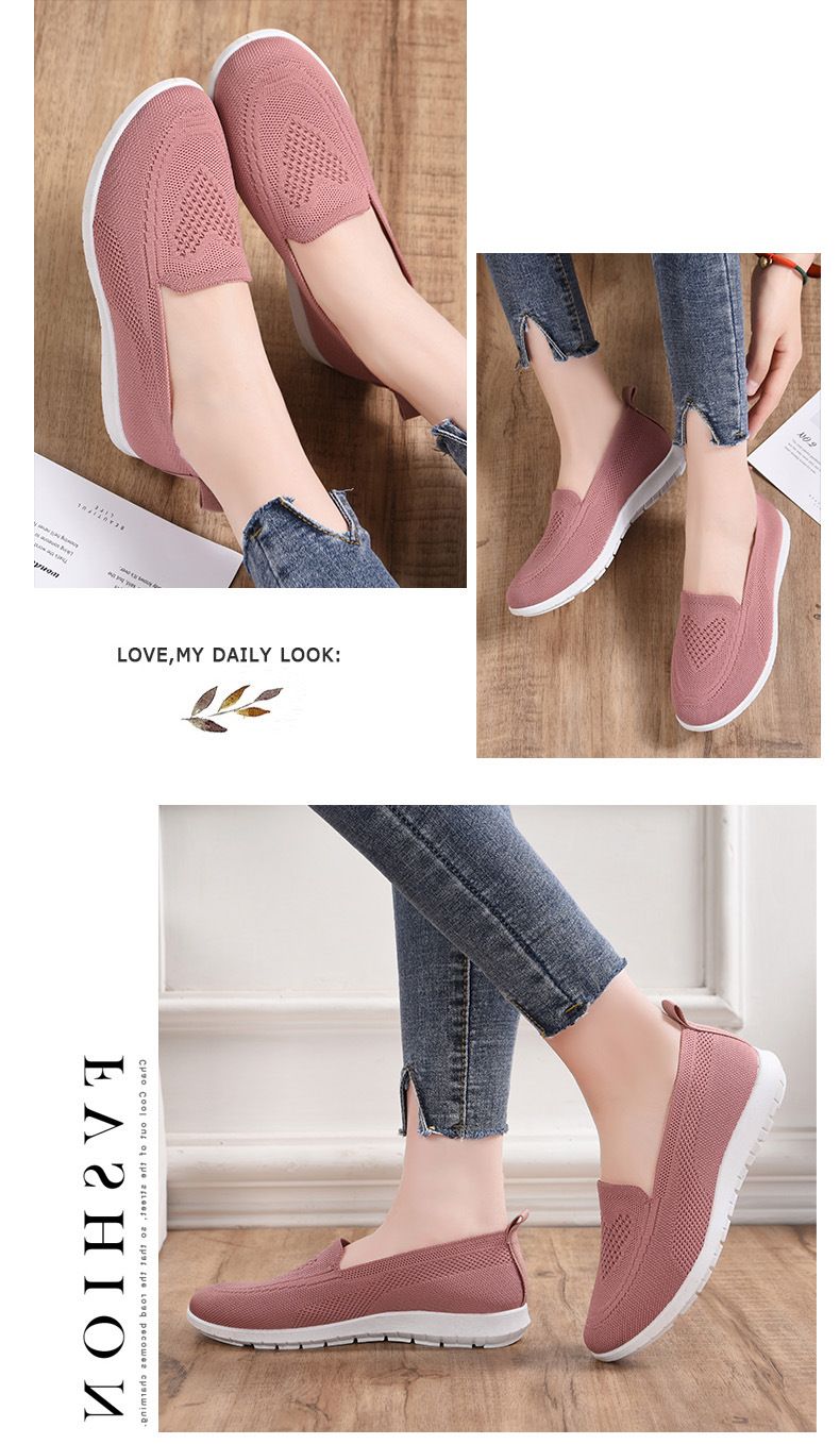Damenschuhe neue fliegende gewebte Schuhe Freizeitschuhe weiche Sohle mittleren Alters und ältere Mutter Schuhe_voghion.com