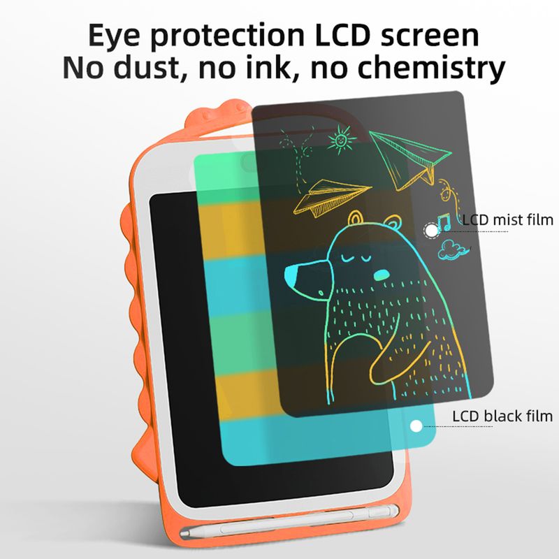 ToysMall 8,5-inch LCD-schrijftablet met potlood Cartoon Dinosaur Doodle Drukgevoelige batterijgevoede elektronische grafische tekenbordpad_voghion.com