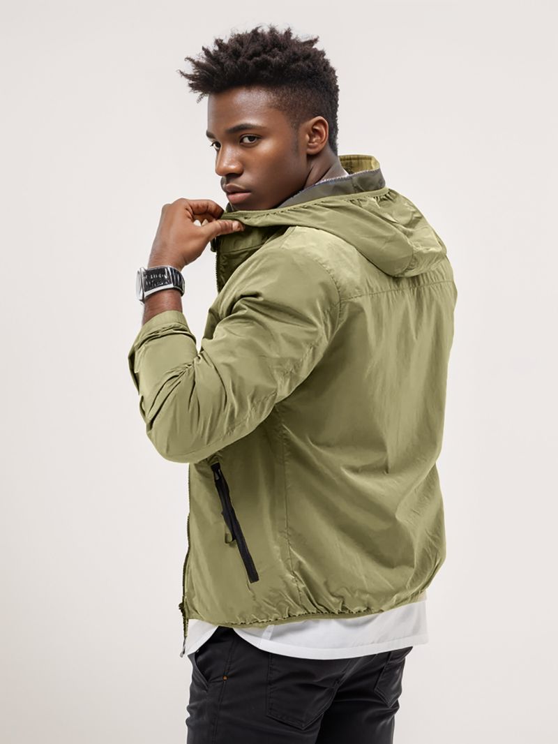 Neue Jacke für Frühjahr/Sommer 2024, Herrenbekleidung, einfarbiger Reißverschluss, zweiseitige Hautkleidung, Sonnenschutz_voghion.com