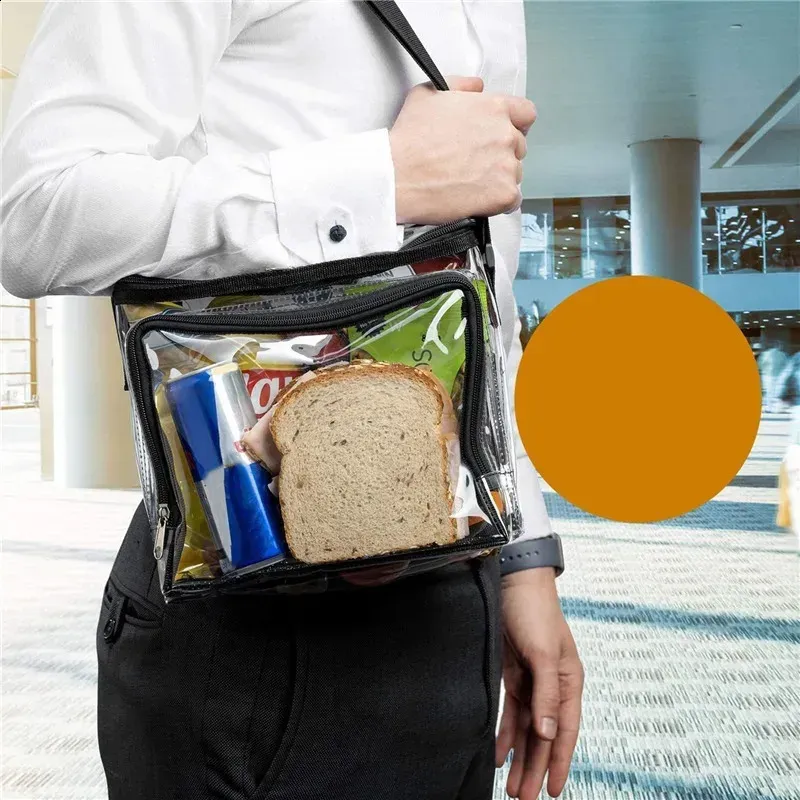 Borsa da donna in PVC, borsa per il pranzo, portatile, grande capacità, impermeabile, da viaggio, trasparente, a tracolla, per_voghion.com