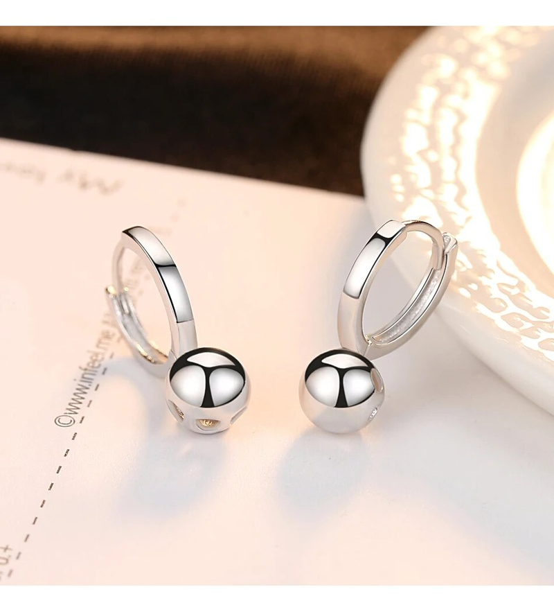 Brincos fofos de clipe em prata esterlina real, brincos de argola para mulheres e meninas_voghion.com