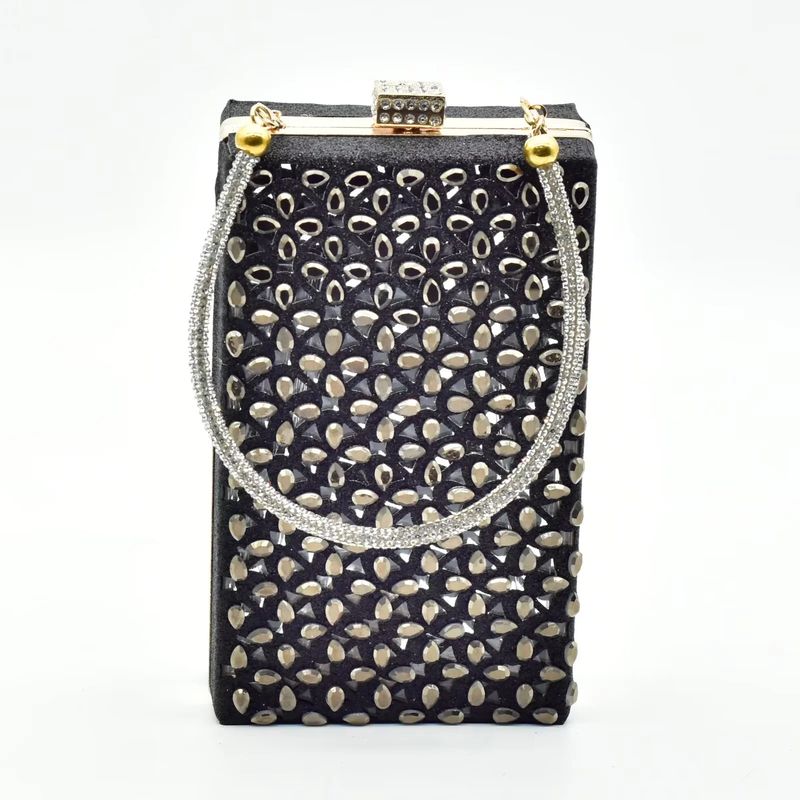 Women's pointy perforated drill heels with bag set banquet shoes bag_voghion.com