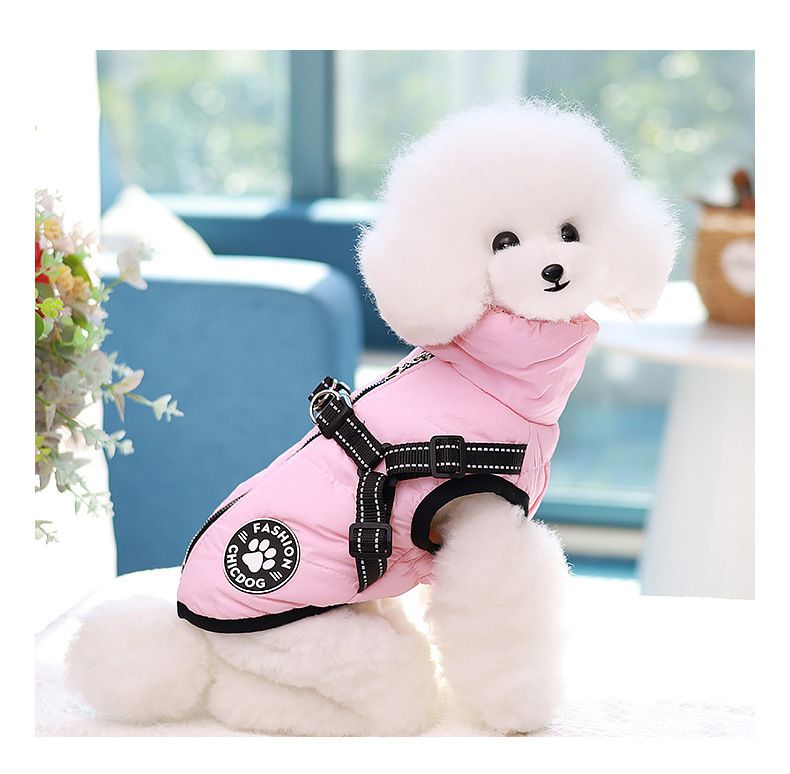 Uus puuvillane jope rinnakorvi seljaga, koeravest, sügistalvised paksud lemmikloomariided_voghion.com