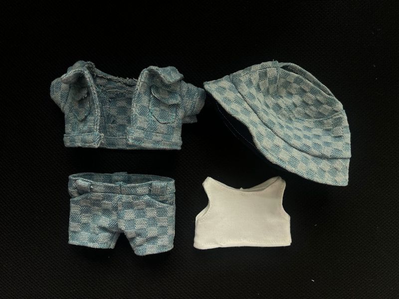 Puppenkleidung 17cm LBB Erste und Zweite Generation LBB Puppenkleidung Jeanskleidung Jeansjacke Hose Hut Anzug_voghion.com