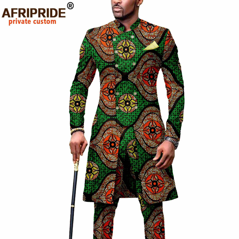 Herrenbekleidung, afrikanische Männer, schlankes zweiteiliges Set_voghion.com