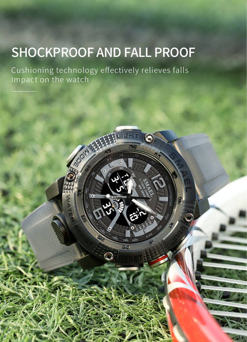 Digitale, analoge, wasserdichte Sportuhr für Herren mit LED-Hintergrundbeleuchtung, multifunktionale Outdoor-Armbanduhr für den Freizeit-, Business- und aktiven Lebensstil_voghion.com