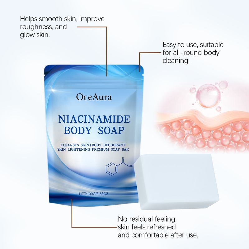 OceAura Niacinamide Soap Gently Cleans And Moisturizes Skin, Brightening, Silky, And Refreshing Body Soap_voghion.com