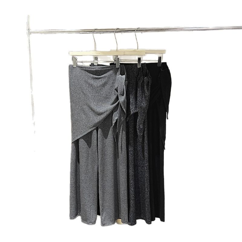 Chu Da Thirteen Lines 2025 Autumn New French Knitted Two-Piece Set Design Sense Flared Wide-Leg Pants For Women KB981_voghion.com