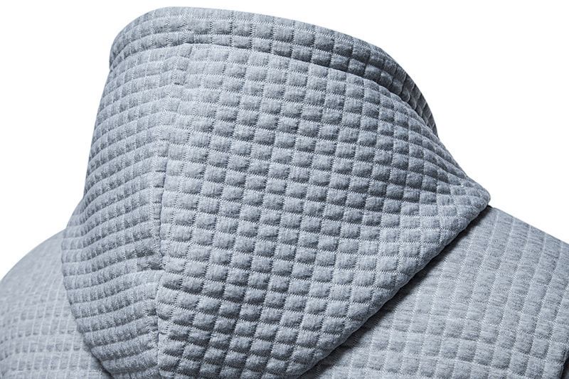 Felpa casual da uomo, taglia europea, in tessuto di cotone trapuntato a quadri, con cappuccio, in jacquard._voghion.com