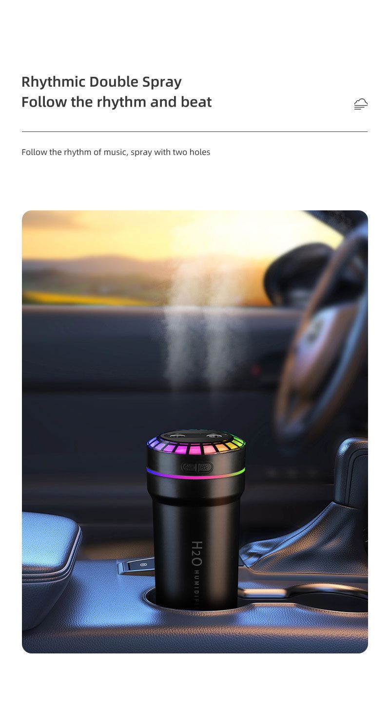 produto quente carro umidificador RGB som captador voz ritmo controlado atmosfera luz colorido aromaterapia spray atomizador_voghion.com