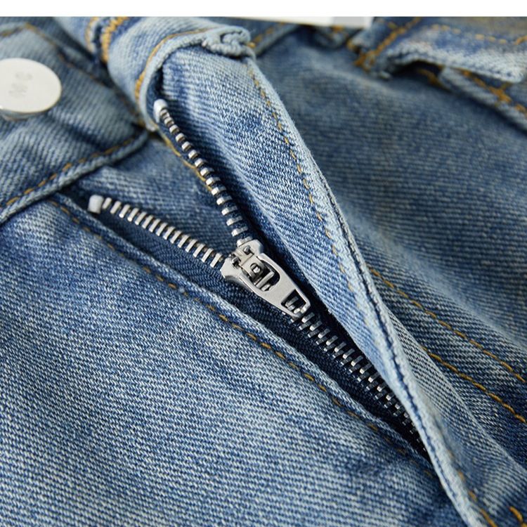 Spring Summer China-Chic Gradual Change Multi Pocket Straight Jeans Men And Women Personality Design Loose Skinny Pants_voghion.com