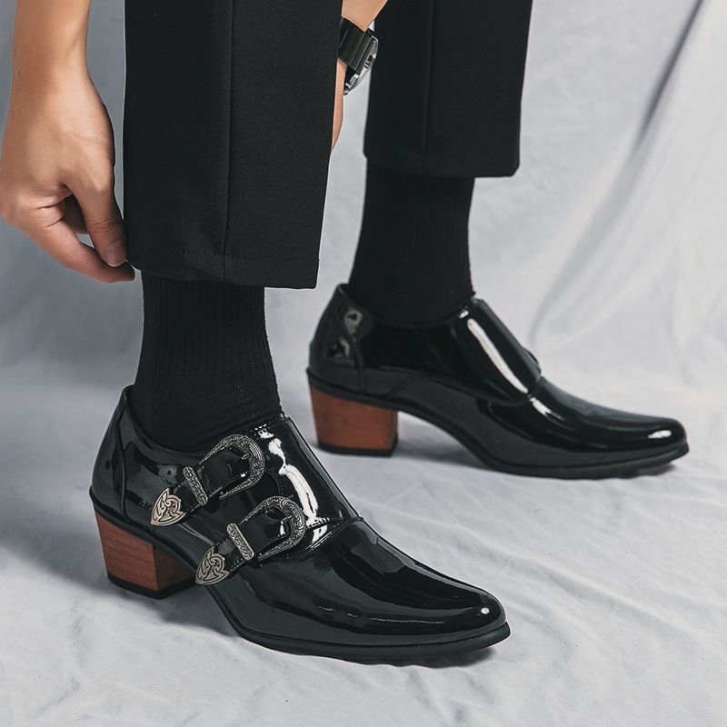 Unbeatable Quality 2025 Spring And Autumn Large High Heels Tall Pointed Boots 38-46 Men's Leather Shoes_voghion.com