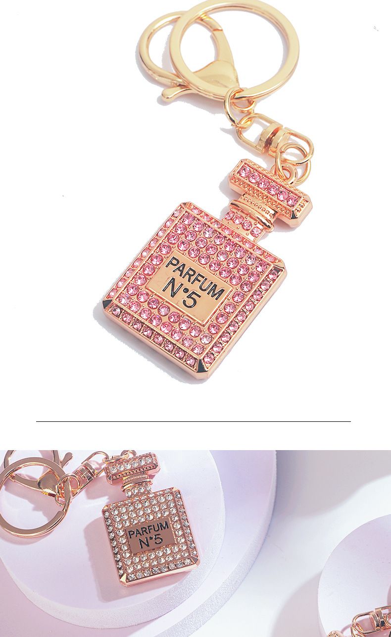 Schlüsselanhänger mit Strasssteinen, Duftflasche, Schlüsselanhänger, Kristall, Autoschlüssel, Schnalle, Geldbörse, Schlüsselornamente, Geschenk für Frauen und Mädchen_voghion.com
