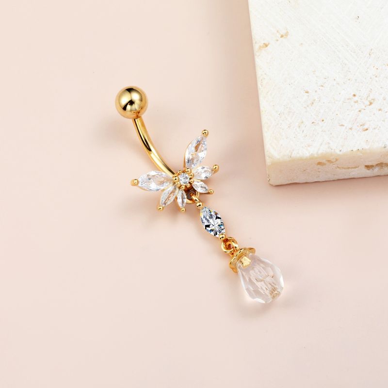 Piercing a farfalla per ombelico - Zirconia cubica AAA e acciaio chirurgico 316L, gioiello boho per il corpo (14G/16G, ipoallergenico, confezione regalo)_voghion.com