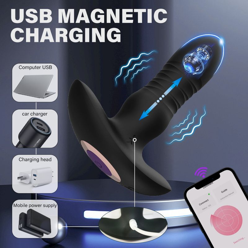 Telescopic Anal Plug With Remote Control_voghion.com