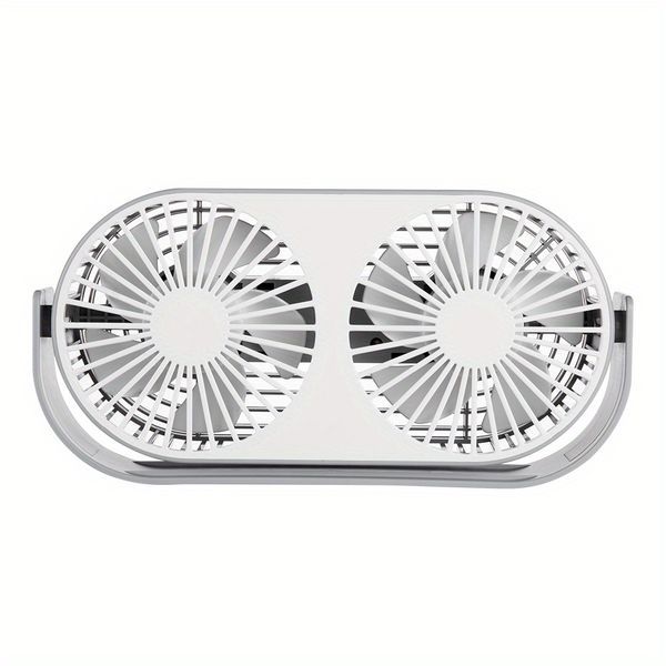 1pc USB Desk Fan; 3 Speeds Portable Personal Desktop Table Fan; Double Head And Double Leaf Fan For Indoor; Bedroom And Home Office Use_voghion.com