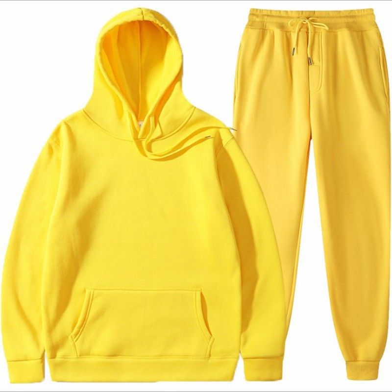 Men's Casual Hoodie & Jogger Set - Soft Fleece-Lined Two-Piece Outfit For Spring/Autumn | Trendy Streetwear & Sports Wear In 15 Colors (S-3XL)_voghion.com