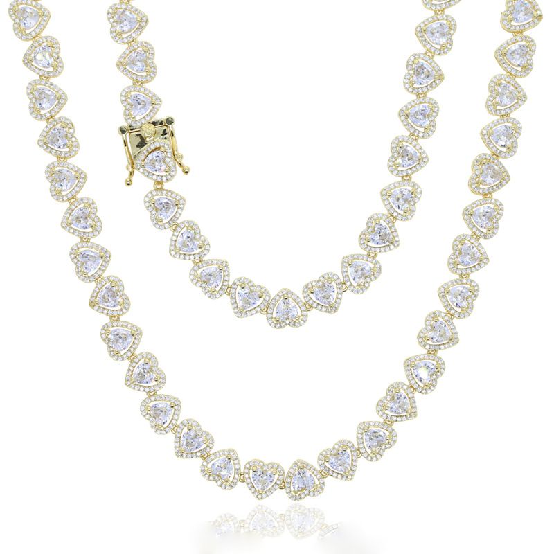 Women's Jewelry Heart Shaped Zircon Necklace Fashion Trend Inlaid Zircon Women's Necklace_voghion.com
