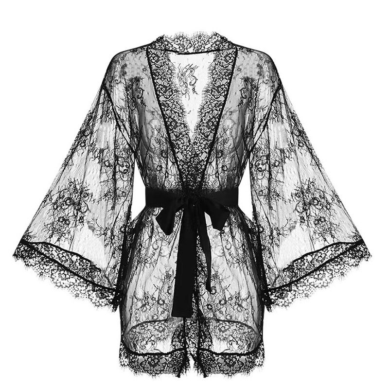 Lace ACZT Robe - Sexy Comfortable Women's Bathrobe, Lightweight Breathable, One Size Fits Most, Perfect For Home, Spa & - Bathrobe_voghion.com