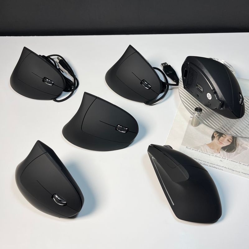 Souris ergonomique sans fil, filaire, verticale, rechargeable, pour ordinateur portable et de bureau_voghion.com