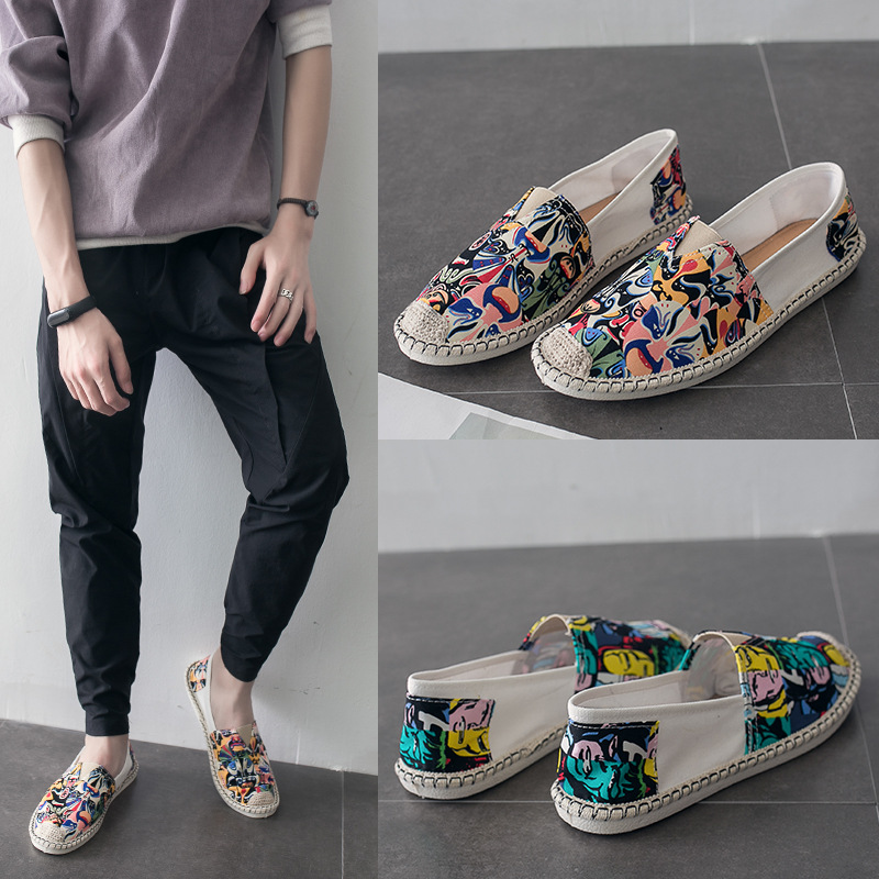 Lässige Leinenschuhe mit Stickerei im chinesischen Stil, ein Fuß auf den alten Peking-Sommer-Trend-Canvas-Schuhen für Herren_voghion.com