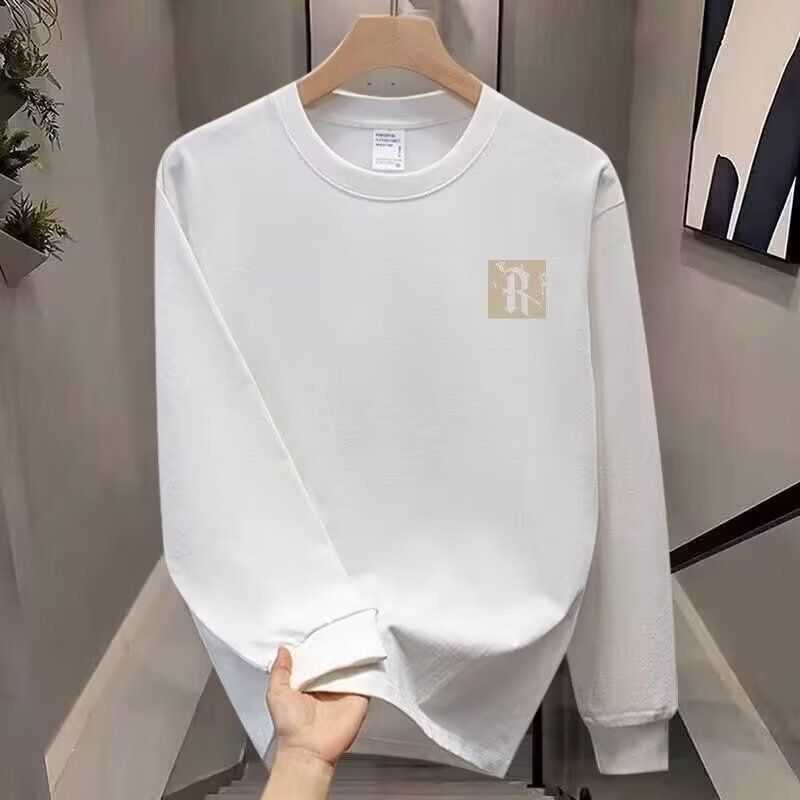 Round Neck Printed Sweatshirt For Men, Autumn And Winter Base Shirt, Loose Inner Layer, Long Sleeved Jacket_voghion.com