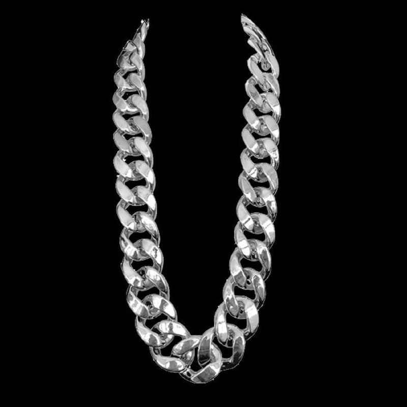 Hip Hop Exaggerated Large Chain Plastic Simulation Gold Necklace Personalized Performance Props,Street Art,Rapper,Cool And Personalized,No Fade_voghion.com