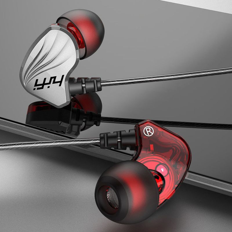 6D 4-Core Dual Moving Coil In-Ear 3.5mm HiFi Bass Wired Earphone Sports Earbuds_voghion.com