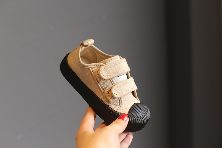 Kinder schuhe Candy farbe low top kinder leinwand schuhe Klett_voghion.com