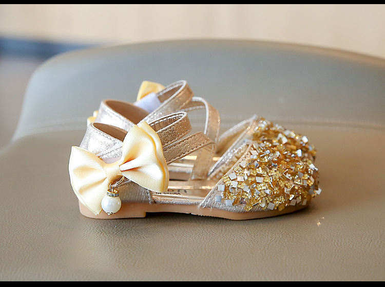 Chaussures de princesse simples à paillettes pour filles, édition coréenne, nouvelle collection printemps/été 2024_voghion.com