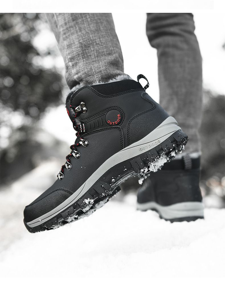 Botas de neve grossas e quentes de lã e tamanhos grandes para homens_voghion.com
