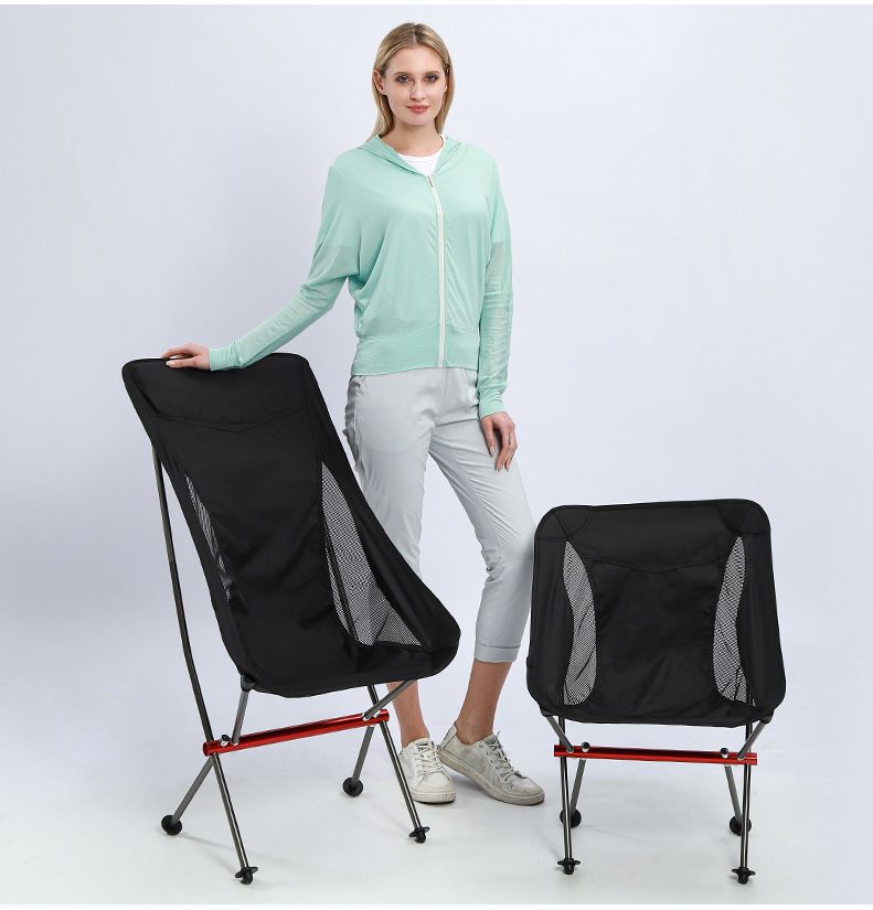 Outdoor Camping Outdoor Folding Chair Camping Beach Barbecue Portable Moon Chair Self Driving Leisure Fishing Aluminum Alloy Chair_voghion.com