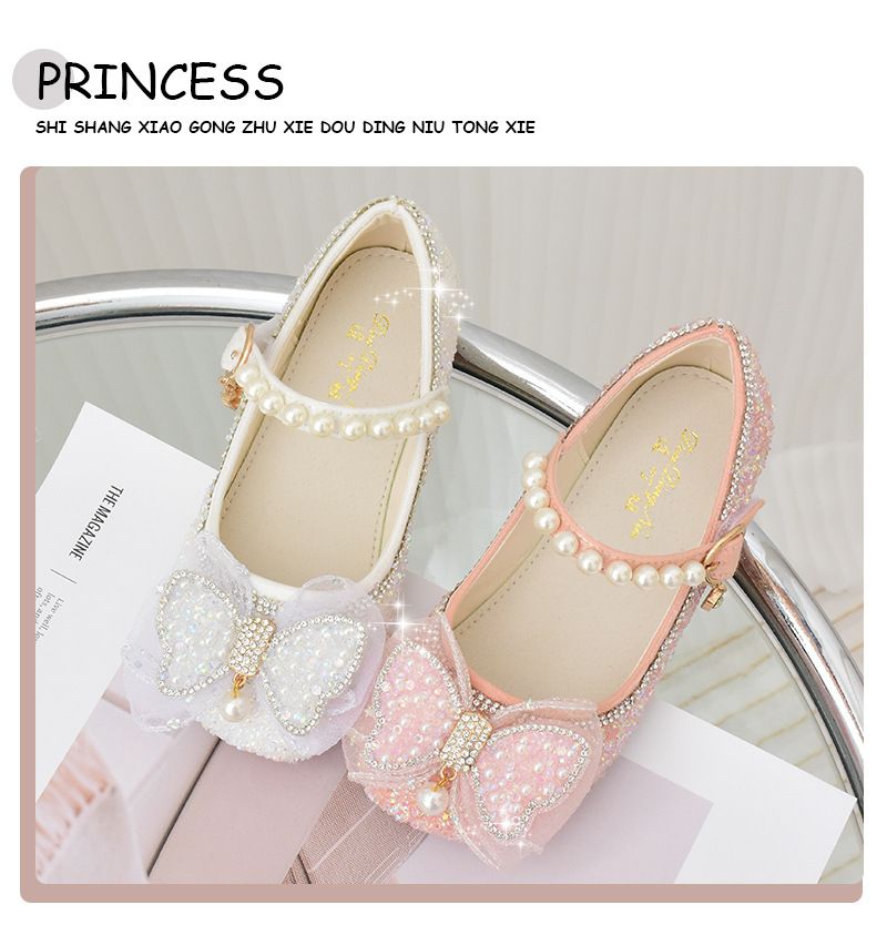 Mädchen glas slipper weiß weichen sohlen blume kinder schuhe Frühjahr und herbst der einzelnen schuhe kinder baby prinzessin leder schuhe_voghion.com