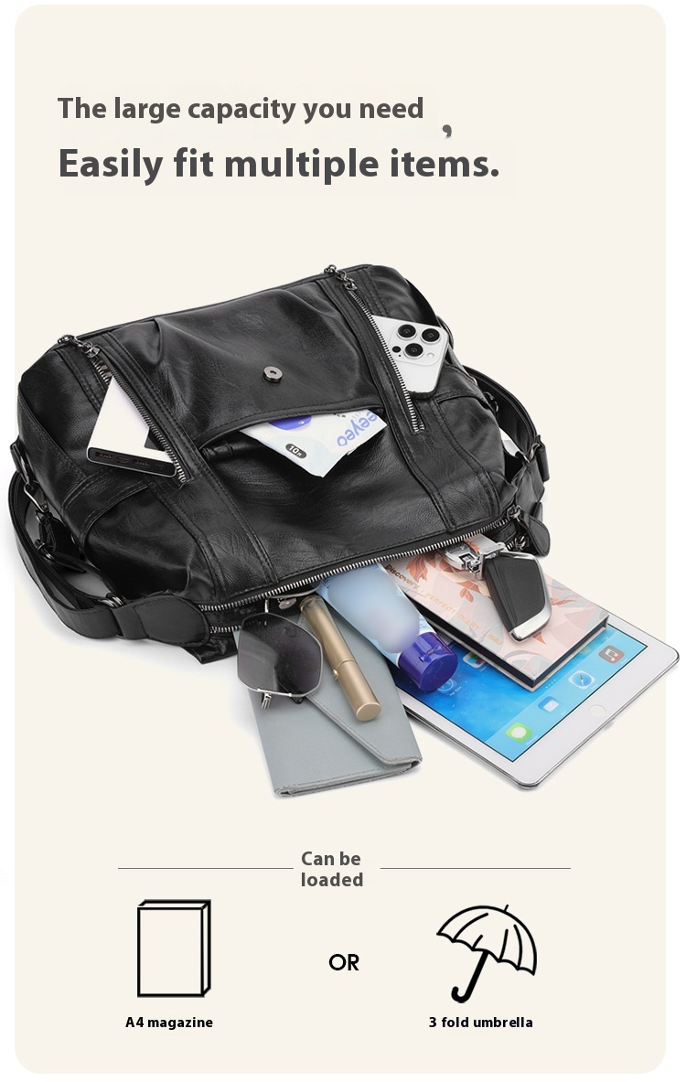 New Shoulder Bag Women's Bag Trendy And Versatile Simple And Fashionable Korean Version Large Capacity Handbag Backpack_voghion.com