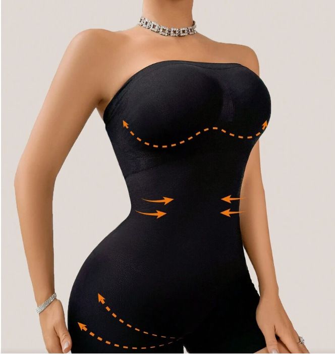 Shapewear Bodysuit Chest Wrap Detachable Shoulder Strap One Piece Thong Boxer Pants Body Shaper One Piece Body Shaping Garment_voghion.com