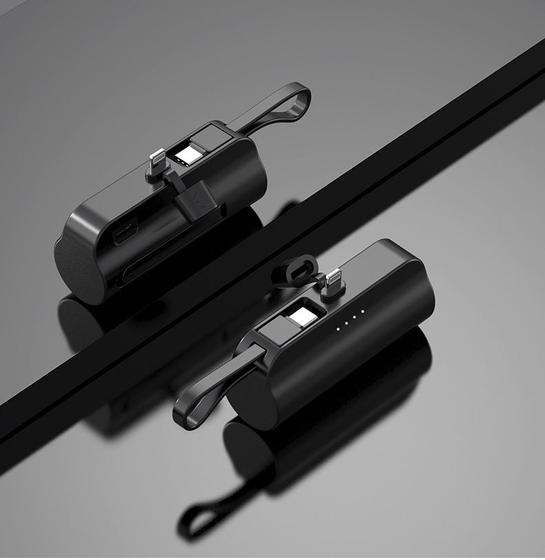 Mini 5000mAh Tasche Kapsel Bank Mit Gebaut-in Kabel Tragbare Geschenk Mobile Power KC Zertifizierung_voghion.com