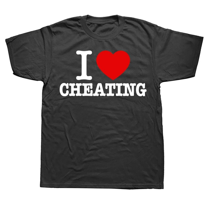 T-Shirt „I Love Cheat“, lustige Zitate, Humor, Witze, kurzärmlig, lässig, 100 % Baumwolle, Unisex, EU-Größe, weiche T-Shirts für Herren_voghion.com