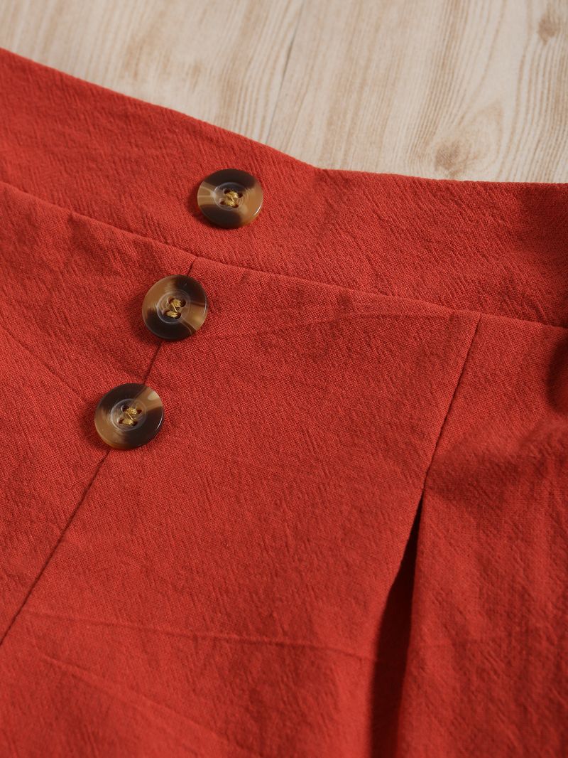Completo elegante a maniche corte da bambina, 3 pezzi: canotta in cotone lavato + camicia con colletto e pantaloncini (90-130 cm, rosso papavero/giallo girasole)_voghion.com