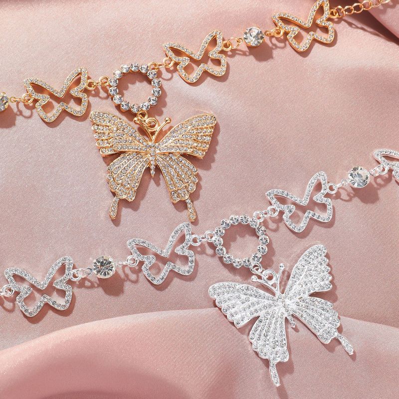Kaiyi New Style Fresh Simple Shiny Butterfly Full Diamond Hollow Anklet Women's High-end Foot Jewelry_voghion.com