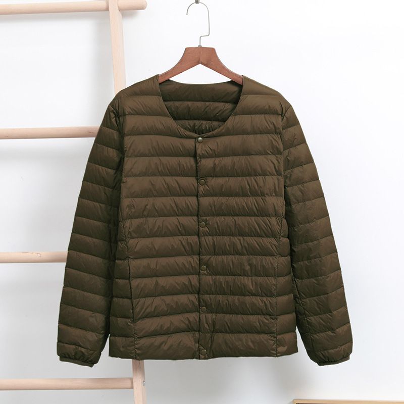 Giacca leggera da uomo senza collo, autunno inverno, calda, strato di base, collo rotondo, sottile, nuova, transfrontaliera_voghion.com