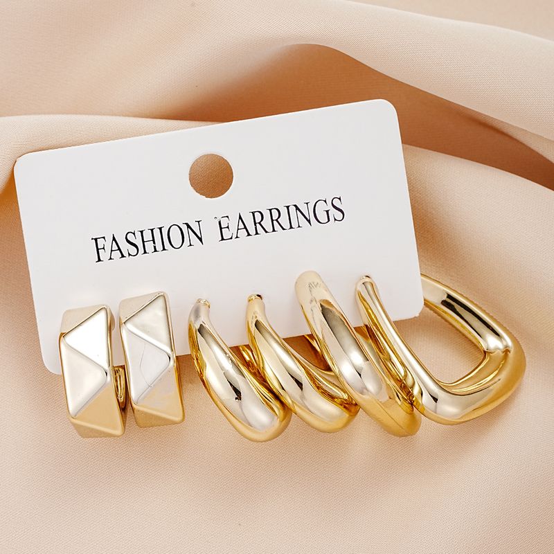 1 Set Basic Geometric Plating Alloy Earrings_voghion.com