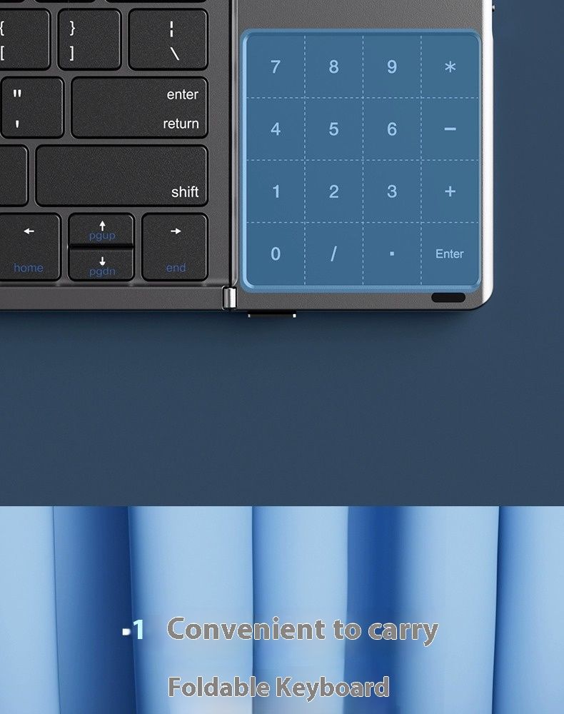 Heiß verkaufte dreifach gefaltete Tastatur, kabellos-Bluetooth-faltbare kleine Tastatur, geeignet für Desktop-Computer, Laptop-Tastaturen, Maus-Sets_voghion.com