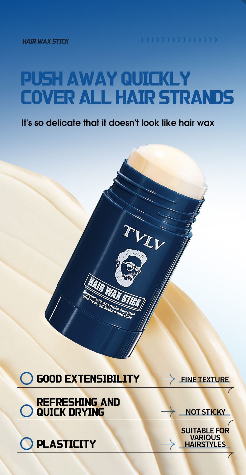 TVLV Wosk do stylizacji włosów dla mężczyzn Mocny lakier do włosów Zapach Gładki utrwalony wosk do włosów w sztyfcie Żel 40g_voghion.com