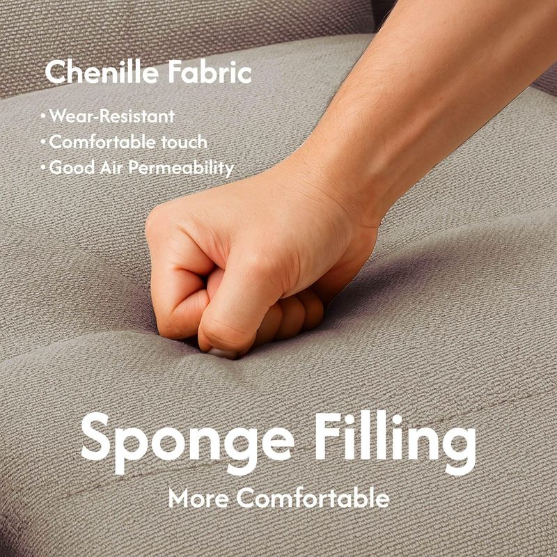 Recliner Chair For Adults, Massage Fabric Small Recliner Home Theater Seating With Lumbar Support, Adjustable Modern Reclining Chair With Padded Seat Backrest For Living Room, Brown_voghion.com