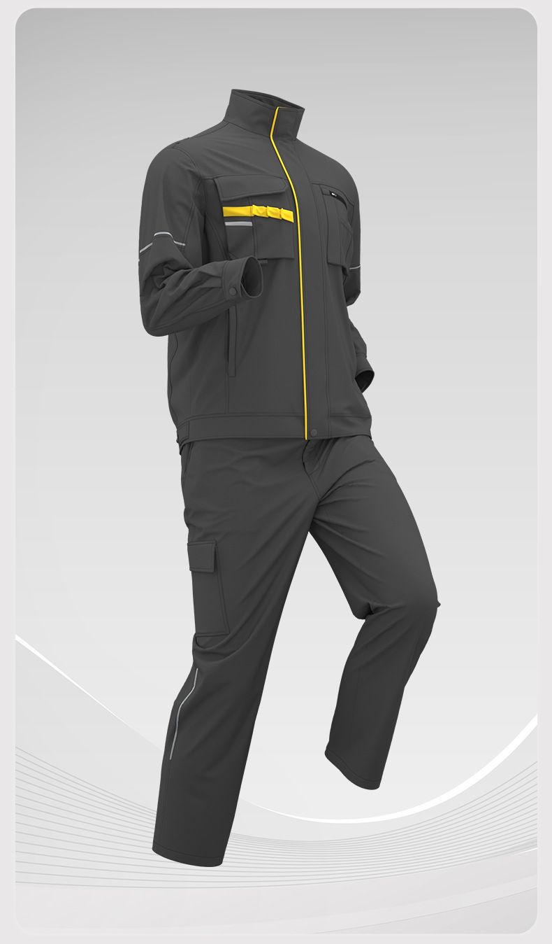 Men's Reflective Workwear Set - Long Sleeve Safety Jacket & Pants For Workshop, Factory & Outdoor Labor (Moisture-Wicking, Multiple Colors)_voghion.com