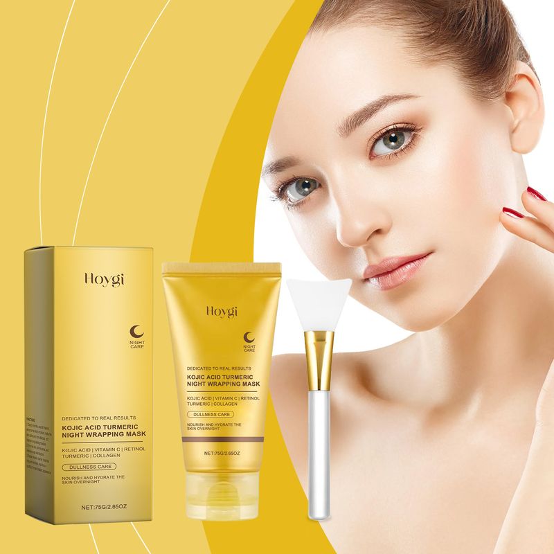 Maschera peel-off al collagene e curcuma HOYGI, detergente delicata, idratante, nutriente e levigante per la pelle del viso_voghion.com
