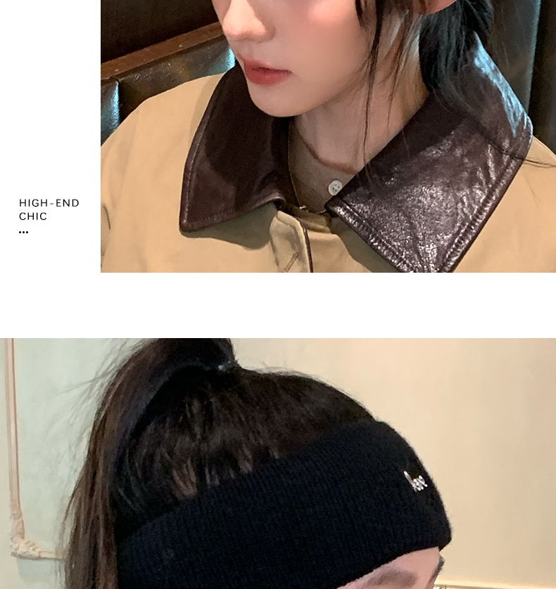 Fascia per capelli a forma di cuore, spessa e larga, lavorata a maglia, versatile, calda, antivento per sport all'aria aperta, stesso stile per uomini e donne._voghion.com